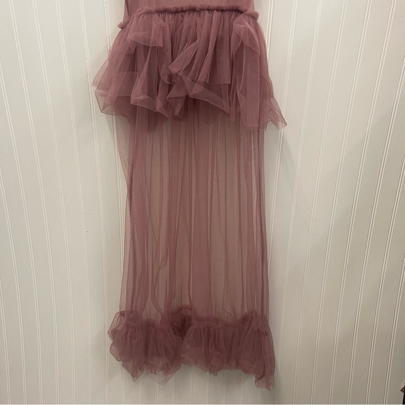 Urban Outfitters Aida Sheer Mesh Tulle Ruffle Midi Dress Sz XS - Picture 10 of 12